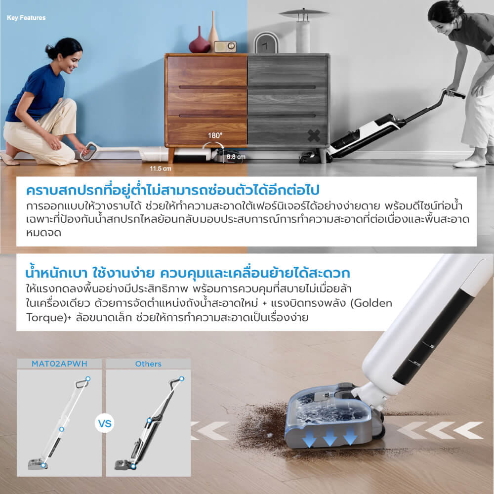 เครื่องดูดฝุ่นและถูพื้น MIDEA รุ่น MAT02APWH (ขาว)_3